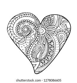 Mehndi Flower Pattern Form Heart Henna Stock Vector (Royalty Free ...