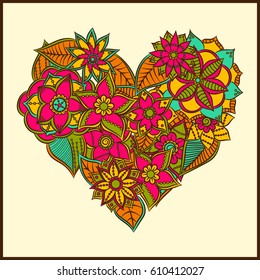 Zentangle heart. Vector illustration