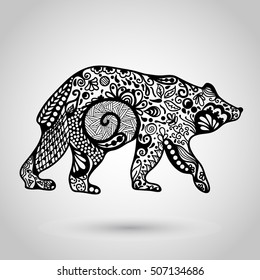 Zentangle illustration bear