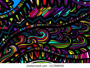 Zentangle inspared pattern Vector. Hand drawn artwork. Love bohemia concept for wedding invitations, cards.