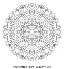 Zentangle inspired mandala zen doodle illustration with tribal boho chic ornaments. Oriental ornamental background.
