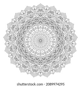 Zentangle inspired mandala zen doodle illustration with tribal boho chic ornaments. Oriental ornamental background.
