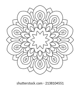 Zentangle inspired mandala zen doodle illustration with tribal boho chic ornaments. Oriental ornamental background.
