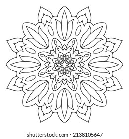 Zentangle inspired mandala zen doodle illustration with tribal boho chic ornaments. Oriental ornamental background.