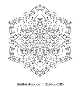 Zentangle inspired mandala zen doodle illustration with tribal boho chic ornaments. Oriental ornamental background.