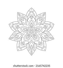 Zentangle inspired mandala zen doodle illustration with tribal boho chic ornaments. Oriental ornamental illustration.