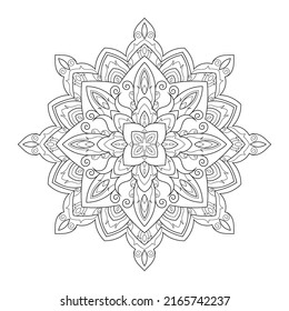Zentangle inspired mandala zen doodle illustration with tribal boho chic ornaments. Oriental ornamental illustration.