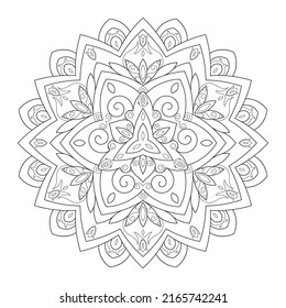 Zentangle inspired mandala zen doodle illustration with tribal boho chic ornaments. Oriental ornamental illustration.