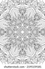 Zentangle inspired mandala zen doodle illustration with tribal boho chic ornaments. Oriental ornamental illustration.