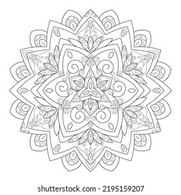 La ilustración de doodle de mandala zen inspirada en Zentangle con adornos tribales de boho chic. Ilustración ornamental oriental.