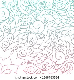 Zentangle inspired oriental design template with  doodle ornaments. 
