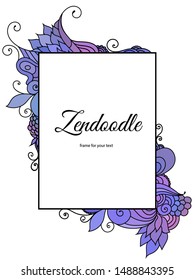 Zentangle inspired oriental vector design template with doodle ornaments. Hippie, gypsy, bohemian, tribal, native, traditional frame with copy space.