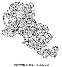 Zentangle  jellyfish doodle. Hand drawn vector illustration. Sketch for tattoo or coloring pages. Sea life sketch.