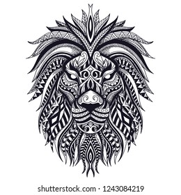 Zentangle Line Art Lion Vector Illustration