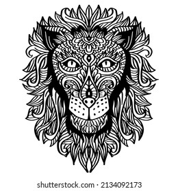 Zentangle Lion. Mandala drawing, Lion mandala, Doodle art designs