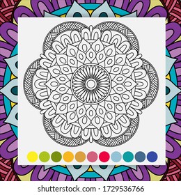 Zentangle Mandala for adults relaxing coloring book.
