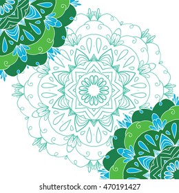 Zentangle mandala background for coloring book and adults. Made by trace from personal hand drawn sketch. 