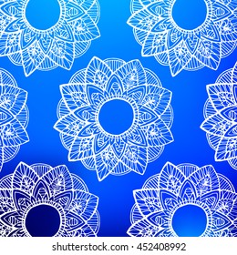 Zentangle mandala for coloring book and adults. Made by trace from personal hand drawn sketch. 