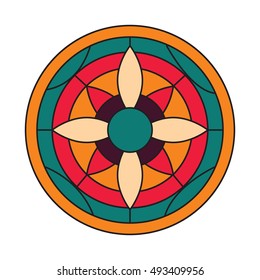 Zentangle mandala for coloring book and adults. Made by trace from personal hand drawn sketch. 