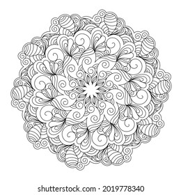 Zentangle mandala farbige Buchseite. Zendoodle Linie Kunst Schwarz-Weiß Umriss Illustration. 
