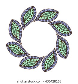 Zentangle mandala frame for scrapbooking and textile. Made by trace from personal hand drawn sketch. Medallion, flower mandala, print