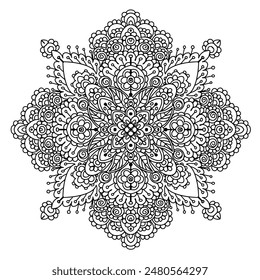 Zentangle Mandala outline coloring page, kdp design, kdp book interior, coloring page for adults, mandala design, free vector, mandala ornamentals design, free coloring book design