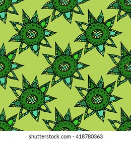 Zentangle mandala pattern for scrapbooking and textile. Made by trace from personal hand drawn sketch. Medallion, flower mandala, print