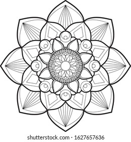 Zentangle Mandala Vector for Coloring Book Pages