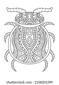 Página del libro de colorear a mano de Zentangle mite para adultos ilustraciones vectoriales