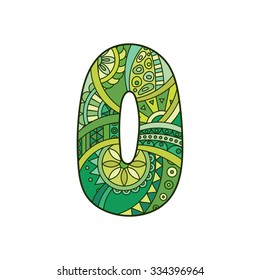 Zentangle number. Vector decorative number can be used for web design, print cards, booklets, flyers, textile t-shirts and other.