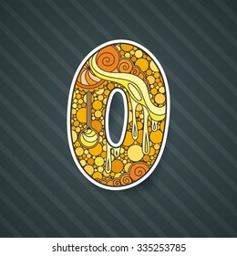 Zentangle number. Vector decorative number can be used for web design, print cards, booklets, flyers, textile t-shirts and other.