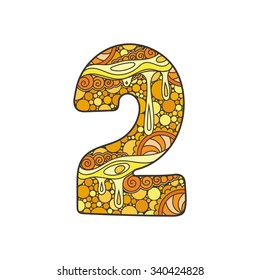 Zentangle number. Vector decorative number can be used for web design, print cards, booklets, flyers, textile t-shirts and other.