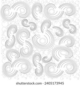 Zentangle ocean waves seamless pattern. Coloring book page design. Doodle sea waves, stormy water wallpaper, vector illustration