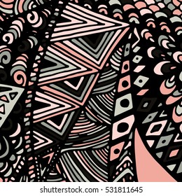 Zentangle ornament. Colorful texture for backgrounds. Made by trace from personal hand drawn sketch.