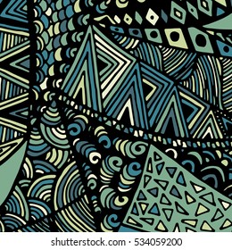 Zentangle ornament. Colorful texture for backgrounds. Made by trace from personal hand drawn sketch.