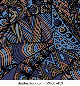 Zentangle ornament. Colorful texture for backgrounds. Made by trace from personal hand drawn sketch.
