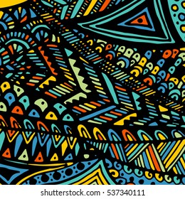 Zentangle ornament. Colorful texture for backgrounds. Made by trace from personal hand drawn sketch.