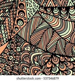 Zentangle ornament. Colorful texture for backgrounds. Made by trace from personal hand drawn sketch.