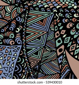 Zentangle ornament. Colorful texture for backgrounds. Made by trace from personal hand drawn sketch.
