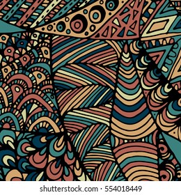 Zentangle ornament. Colorful texture for backgrounds. Made by trace from personal hand drawn sketch.