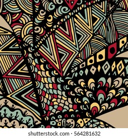 Zentangle ornament. Colorful texture for backgrounds. Made by trace from personal hand drawn sketch.