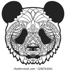 zentangle panda vector illustration