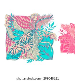 Zentangle pattern color set- vector