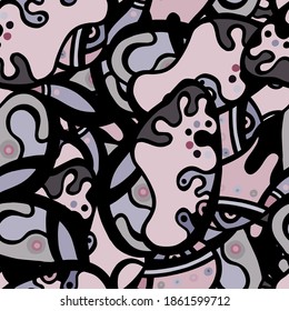 Zentangle Print. Modern Seamless Pattern.  Gray, Bordo Fantasy Hand Drawn. Linear Collage. Bizarre Street Art. Creative Trendy Style. Abstract, Contrast Shape. Doodle Crazy Vector Background.
