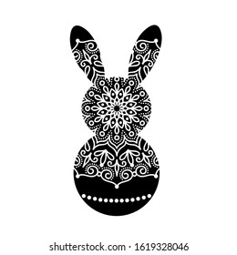 Zentangle Rabbit Clipart Bunny Mandala Easter Decor Digital Files 