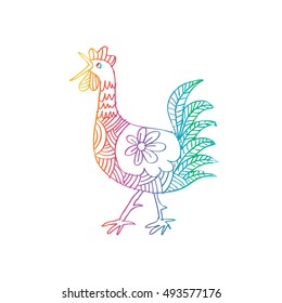 Zentangle of Rooster.
