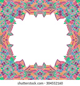 Zentangle round element. Unusual ornament with zentangle shapes and lines. Vector illustration can be used for creating backgrounds and textures, web design, cloth, cases, t-shirts and other.