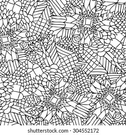 Zentangle round element. Unusual ornament with zentangle shapes and lines. Vector illustration can be used for creating backgrounds and textures, web design, cloth, cases, t-shirts and other.