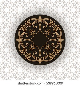 Zentangle round floral ornament. Vector ornamental round lace with arabesque elements. Mehndi style. Orient traditional ornament. Boho styled round ornament