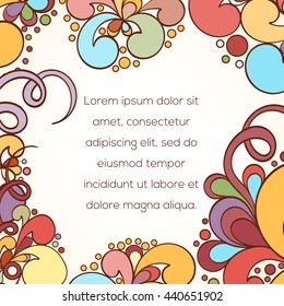 Zentangle style abstract invitation card can be used for holiday cards, wedding invitation, postcard or website. Zentangle hand-drawn vector invitation banner. Art concept.